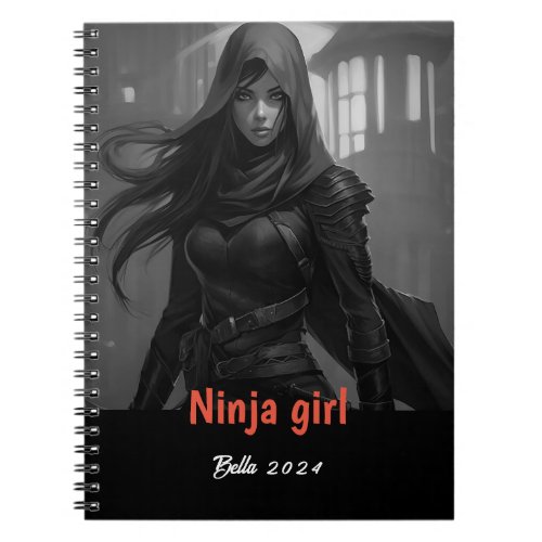 Personalized Name Ninja Girl Notebook