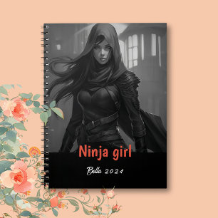 Personalized Name Ninja Girl Notebook