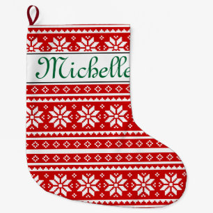 Personalized name nordic Christmas stocking