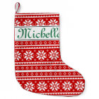 Personalized name nordic Christmas stocking