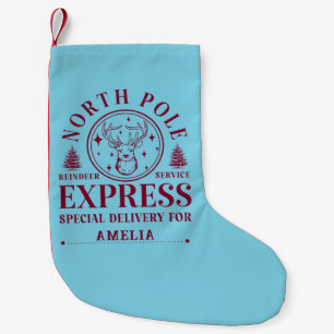 Personalized Name North Pole Santa Christmas Small Christmas Stocking