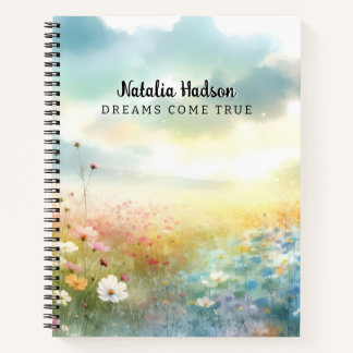 Personalized Name Notebook Beautiful Flowers