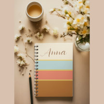 Personalized Name Notebook- Summer Stripes Journal