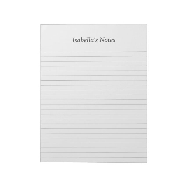 Personalized Name Notes Lined Notepad (Rotated)