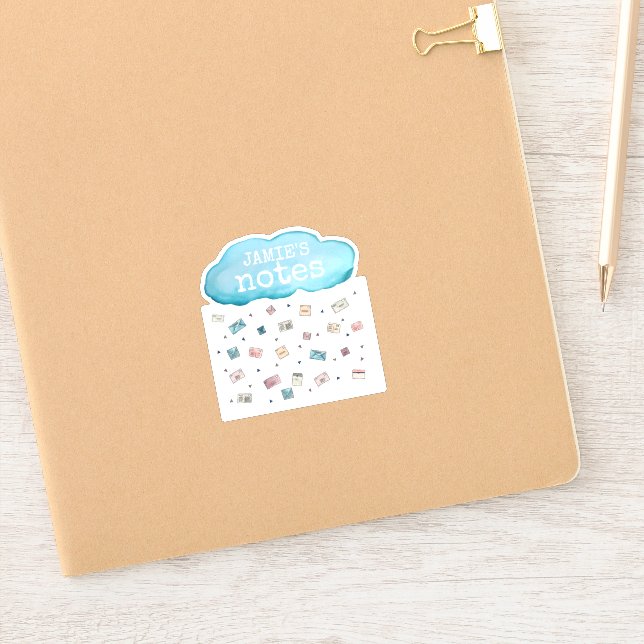 Personalized Name Notes Rain Cloud Sticker (Notebook)