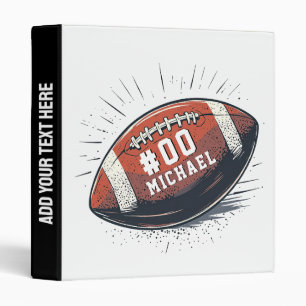 Personalized Name & Number American football 3 Ring Binder