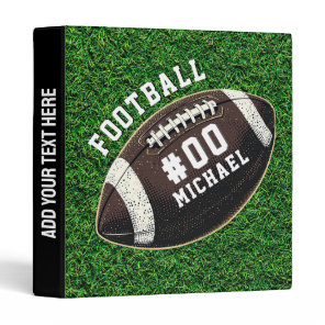 Personalized Name & Number American football       3 Ring Binder