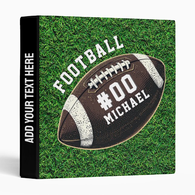 Personalized Name & Number American football       3 Ring Binder (Front/Spine)