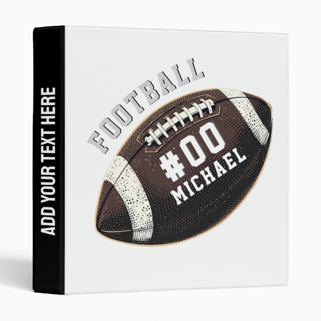 Personalized Name & Number American football       3 Ring Binder (Front/Spine)