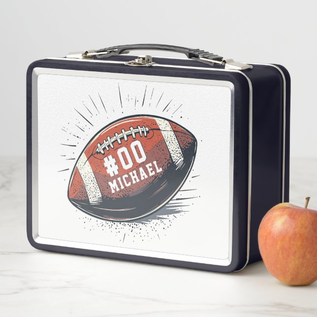 Personalized Name & Number American football       Metal Lunch Box (In Situ)