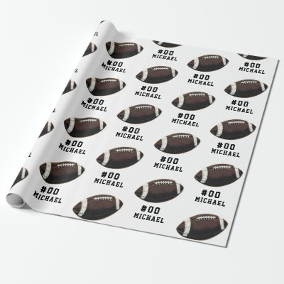 Personalized Name &amp; Number American football       Wrapping Paper