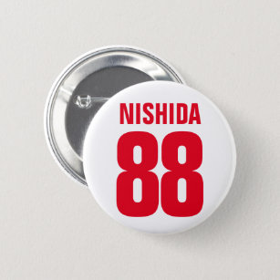 Personalized Name, Number, and Colors. Sports Fans Button