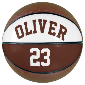 Personalized Name Number Brown Basketball