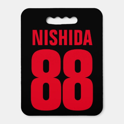 Personalized Name Number Colors Sports Fans Black Seat Cushion