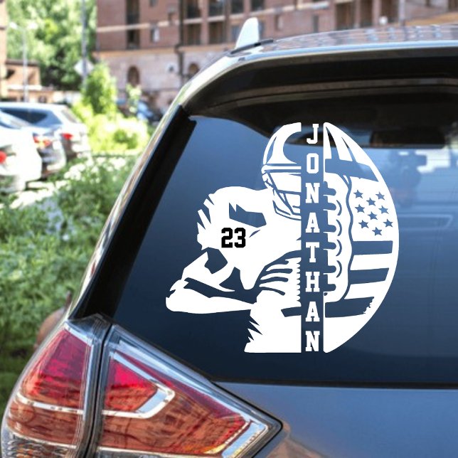 Personalized Name & Number Football Decal (Creator Uploaded)