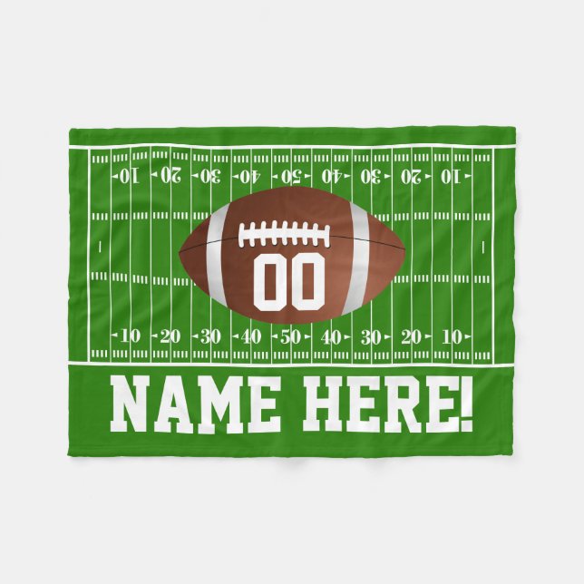 Personalized Name/Number Football Gridiron Boys Fleece Blanket (Front (Horizontal))