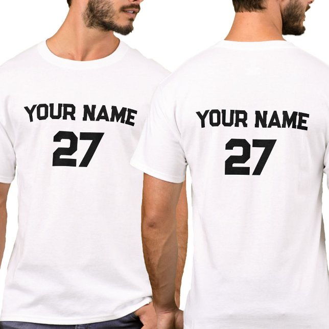 Personalized Name Number Front Back T-Shirt (Creator Uploaded)