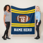 Personalized Name Number Gold/Navy Blue Football