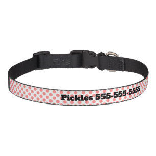 Personalized Name & Number Polka Dots Dog Collar