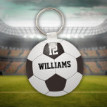 Personalized Name Number Soccer Ball Keychain<br><div class="desc">Personalized name and team number soccer ball gift. Designed by Thisisnotme©</div>