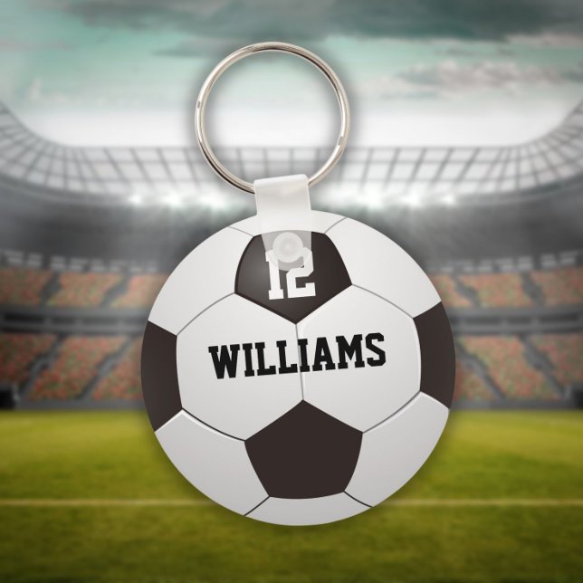Personalized Name Number Soccer Ball Keychain (Creator Uploaded)