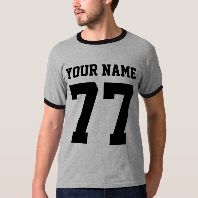 Personalized Name + Number Sports Jersey T-Shirt (Front)