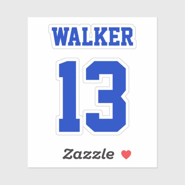Personalized Name & Number Sticker for Players (Sheet)