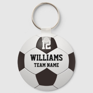 Personalized Name Number Team Name Soccer Ball Keychain