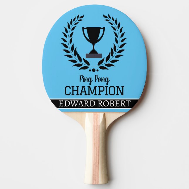 Personalized Name of Ping pong Champion Typography Paddle (Front)