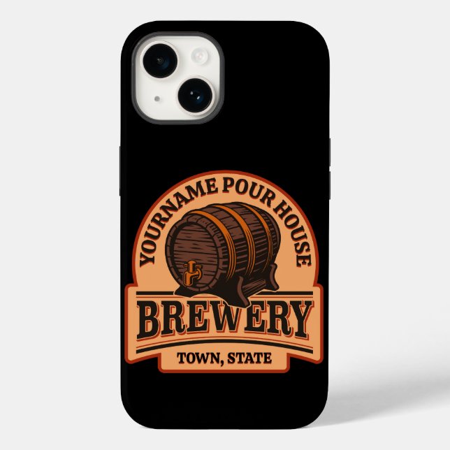 Personalized NAME Old Oak Barrel Beer Keg Brewery Case-Mate iPhone Case (Back)