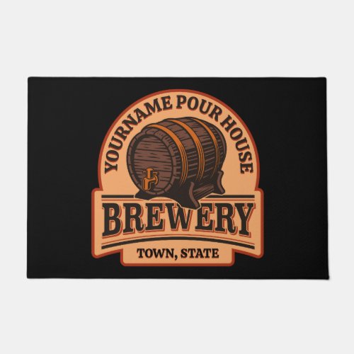Personalized NAME Old Oak Barrel Beer Keg Brewery  Doormat