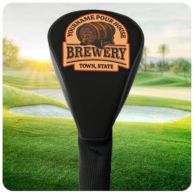 Personalized NAME Old Oak Barrel Beer Keg Brewery  Golf Head Cover (Creator Uploaded)