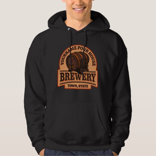 Personalized NAME Old Oak Barrel Beer Keg Brewery Hoodie