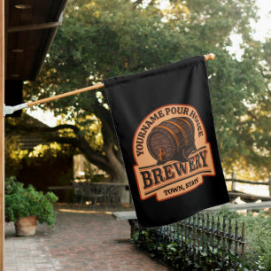 Personalized NAME Old Oak Barrel Beer Keg Brewery House Flag