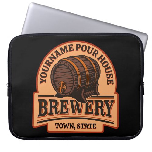 Personalized NAME Old Oak Barrel Beer Keg Brewery  Laptop Sleeve