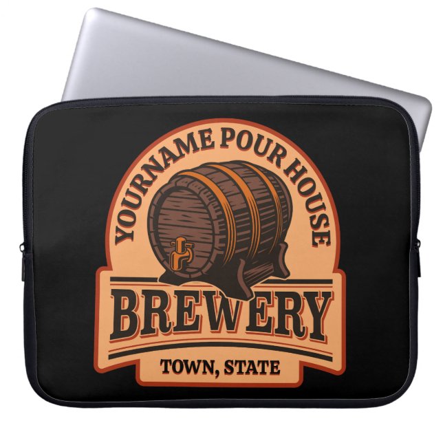 Personalized NAME Old Oak Barrel Beer Keg Brewery  Laptop Sleeve (Front)