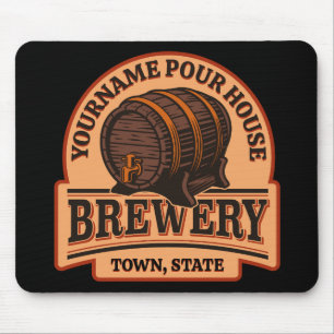 Personalized NAME Old Oak Barrel Beer Keg Brewery Mouse Pad