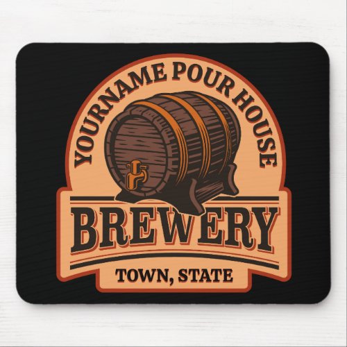 Personalized NAME Old Oak Barrel Beer Keg Brewery  Mouse Pad