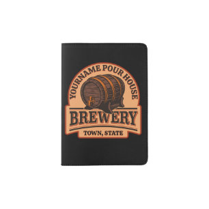 Personalized NAME Old Oak Barrel Beer Keg Brewery Passport Holder