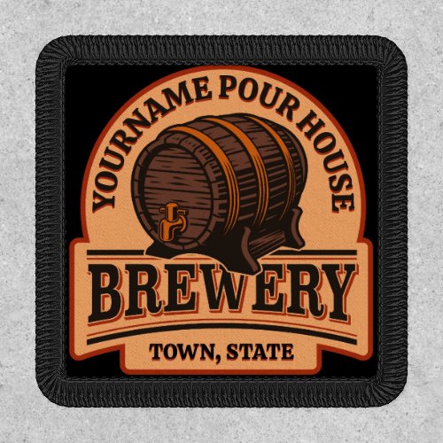 Personalized NAME Old Oak Barrel Beer Keg Brewery  Patch