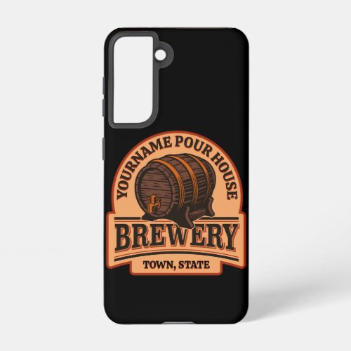 Personalized NAME Old Oak Barrel Beer Keg Brewery  Samsung Galaxy S21 Case