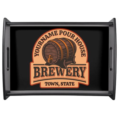 Personalized NAME Old Oak Barrel Beer Keg Brewery  Serving Tray