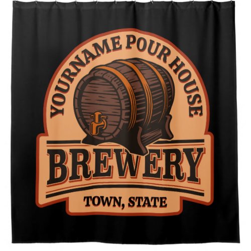 Personalized NAME Old Oak Barrel Beer Keg Brewery  Shower Curtain