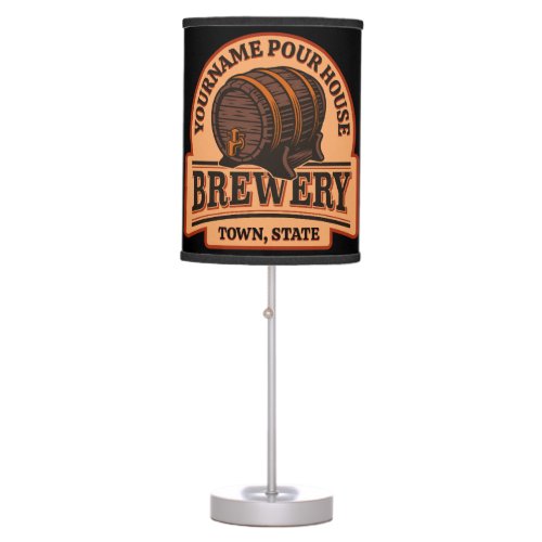 Personalized NAME Old Oak Barrel Beer Keg Brewery Table Lamp