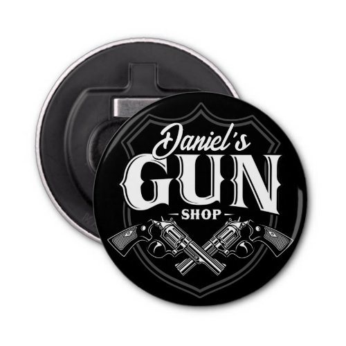 Personalized NAME Old Revolvers Gun Shop Firearms  Bottle Opener