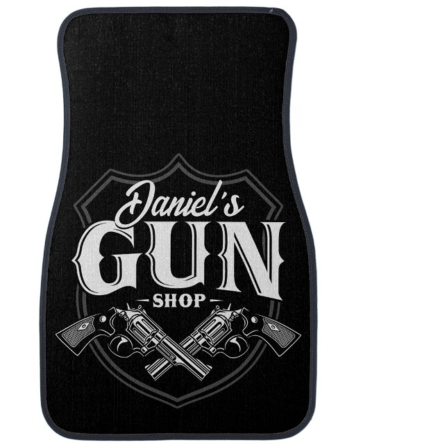 Personalized NAME Old Revolvers Gun Shop Firearms  Car Floor Mat (Creator Uploaded)