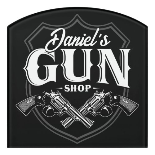 Personalized NAME Old Revolvers Gun Shop Firearms  Door Sign