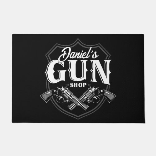 Personalized NAME Old Revolvers Gun Shop Firearms  Doormat