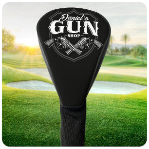 Personalized NAME Old Revolvers Gun Shop Firearms Golf Head Cover