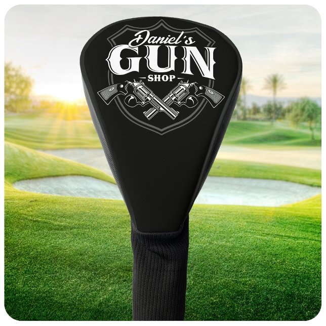 Personalized NAME Old Revolvers Gun Shop Firearms  Golf Head Cover (Creator Uploaded)